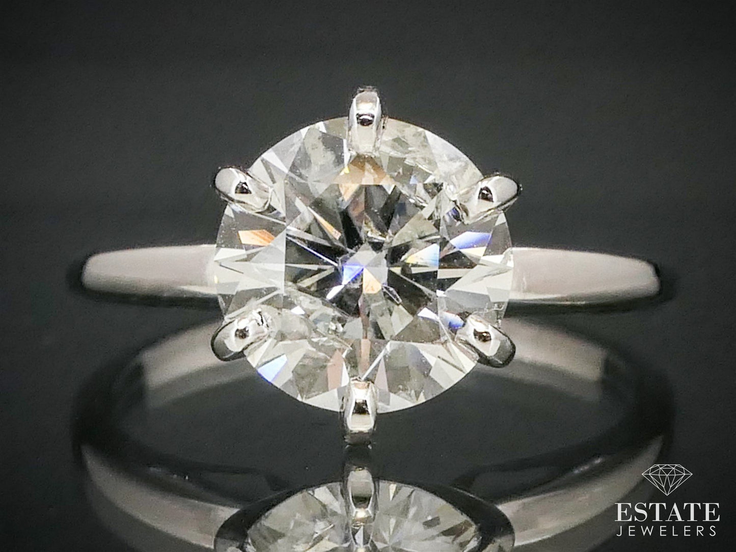Estate 14k White Gold 1.03ct GSI Diamond Solitaire Engagement Ring 2.9g i6869