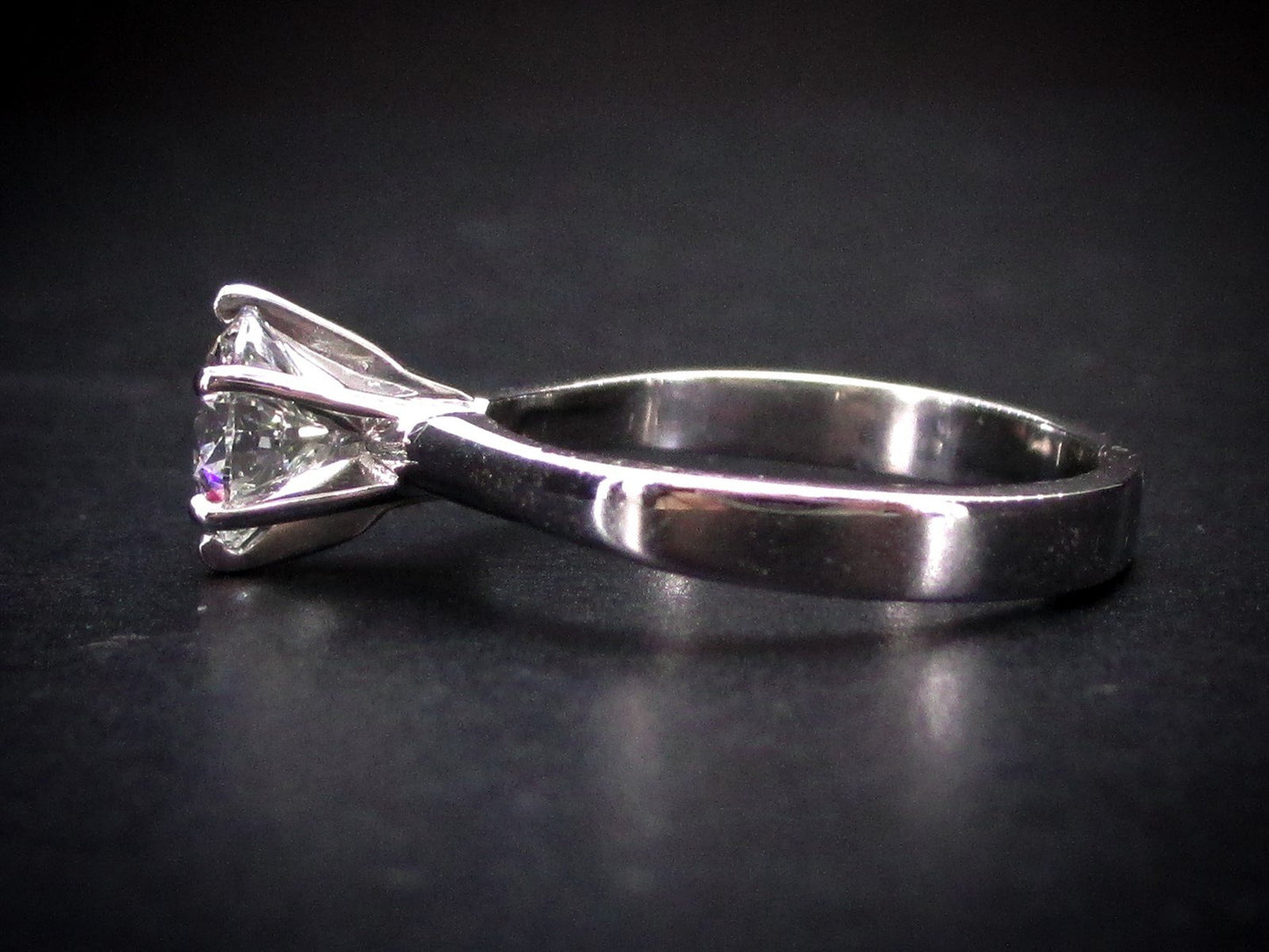 Estate 14k White Gold 1.03ct GSI Diamond Solitaire Engagement Ring 2.9g i6869