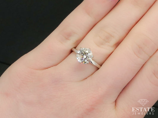 Estate 14k White Gold 1.03ct GSI Diamond Solitaire Engagement Ring 2.9g i6869