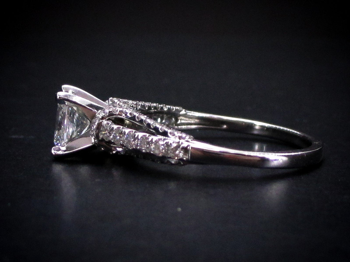 Estate 14k White Gold IGI 1.01ct Radiant Diamond Engagement Ring 3.7g i6879