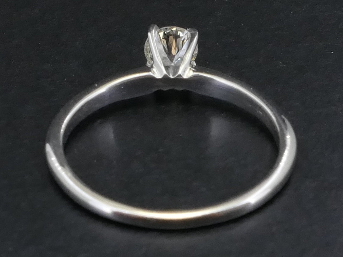 Estate 14k White Gold Round Cut Natural .44ct Diamond Solitaire Ring 1.9g i7232