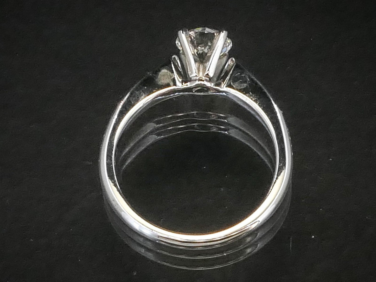 14k White Gold Round EGL Natural 1.01ct Diamond Engagement Ring 3.5g i8088