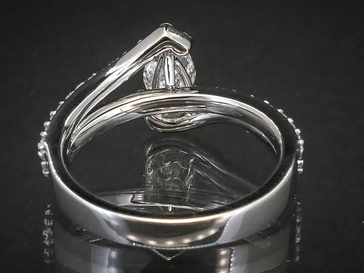 NEW 18k White Gold Pear Cut Natural 1.03ctw Diamond Engagement Ring 5g i8078