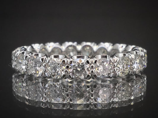 NEW 14k White Gold 4.3mm Natural 3.50ctw Diamond Eternity Band Ring 3.5g i8456