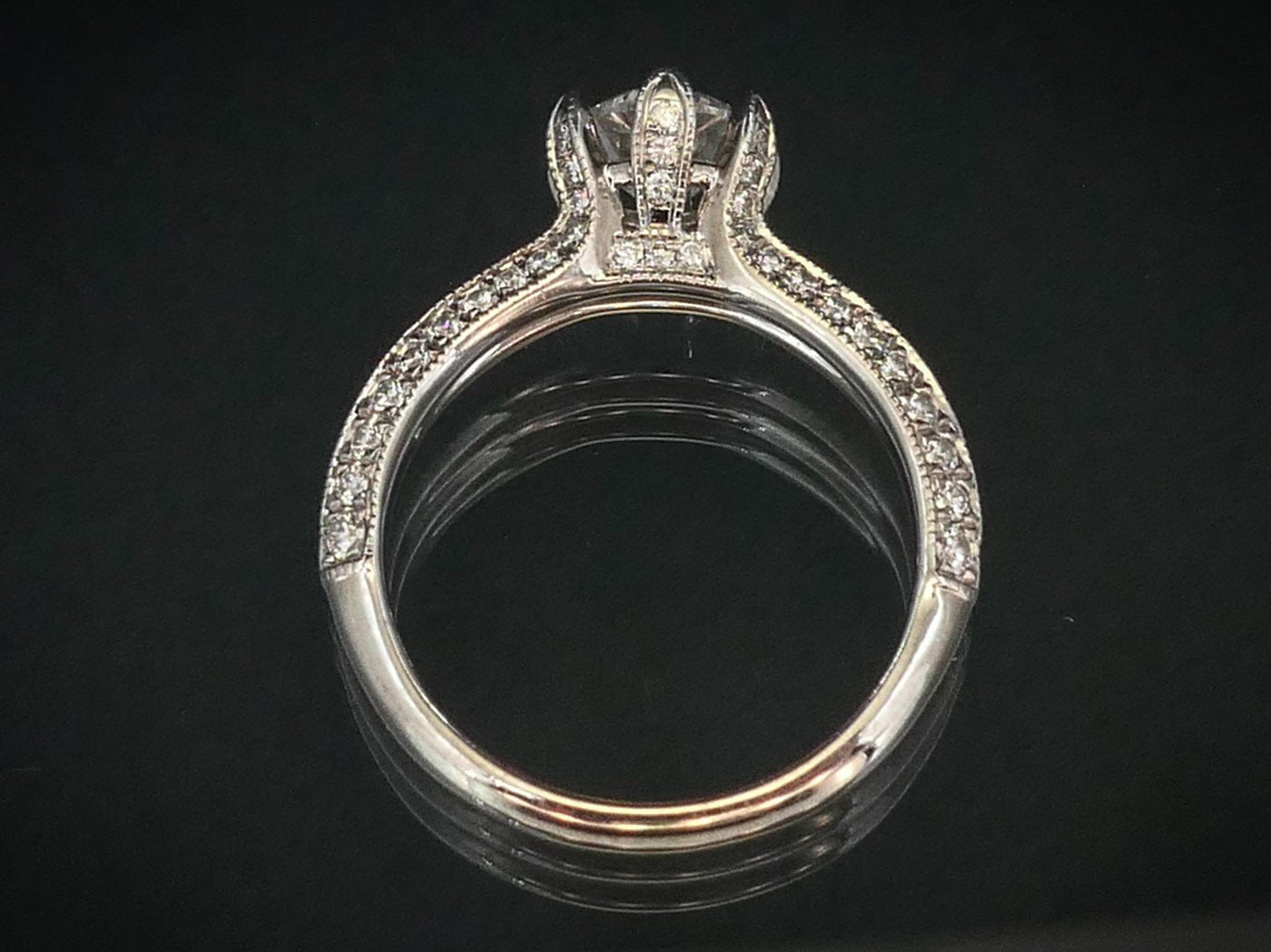 Estate 14k White Gold Round Natural 1.70ctw Diamond Engagement Ring 3.7g i10420