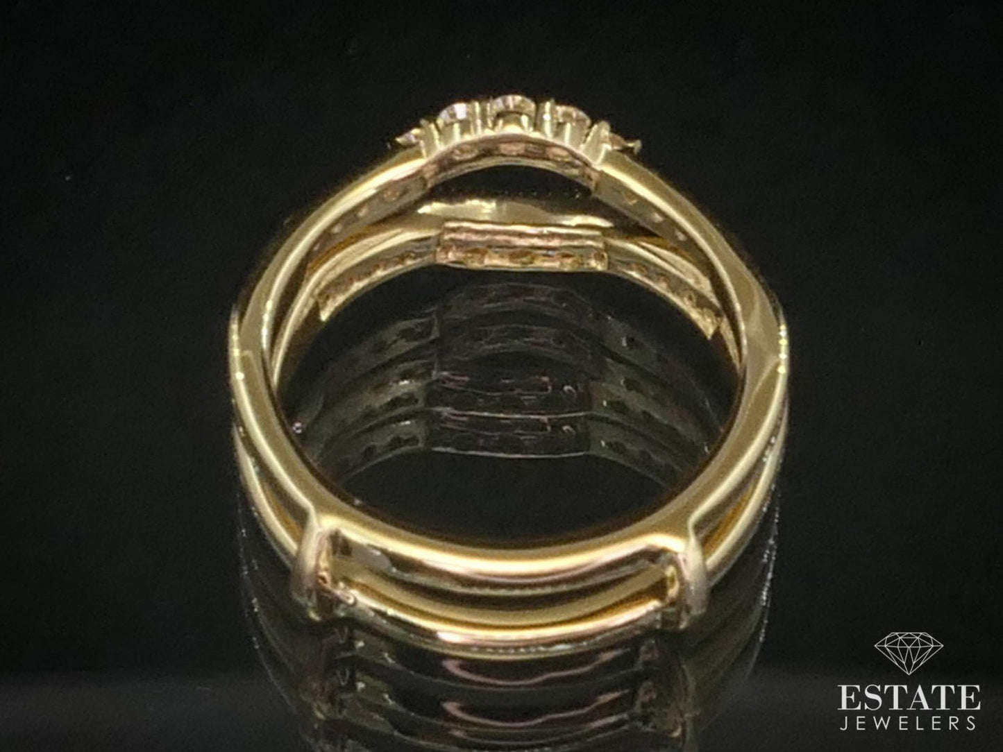 NEW 14k Yellow Gold Natural .33ctw Diamond Wedding Ring Guard Jacket 4.7g i12210