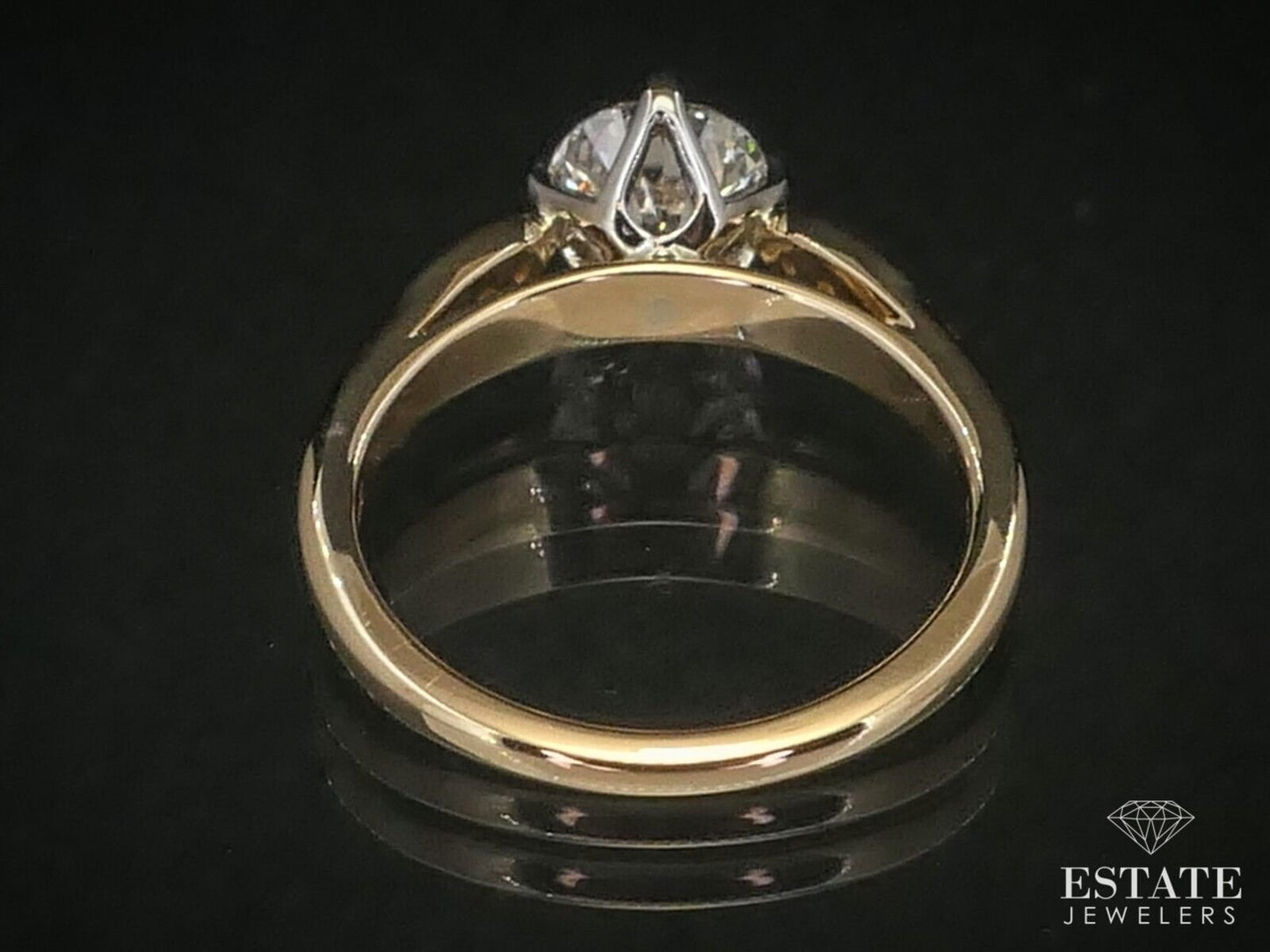 NEW 14k Yellow Gold Round 1.07ct Natural Diamond Engagement Ring i12456