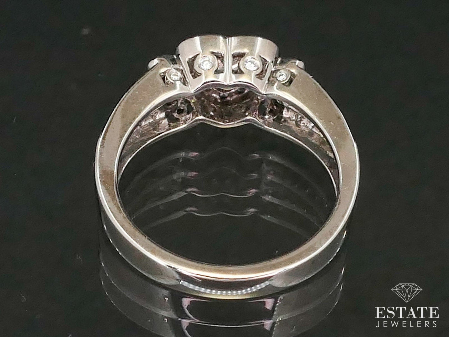 18k White Gold .83ctw Fancy Yellow Diamond Heart Engagement Ring 4.9g i13291