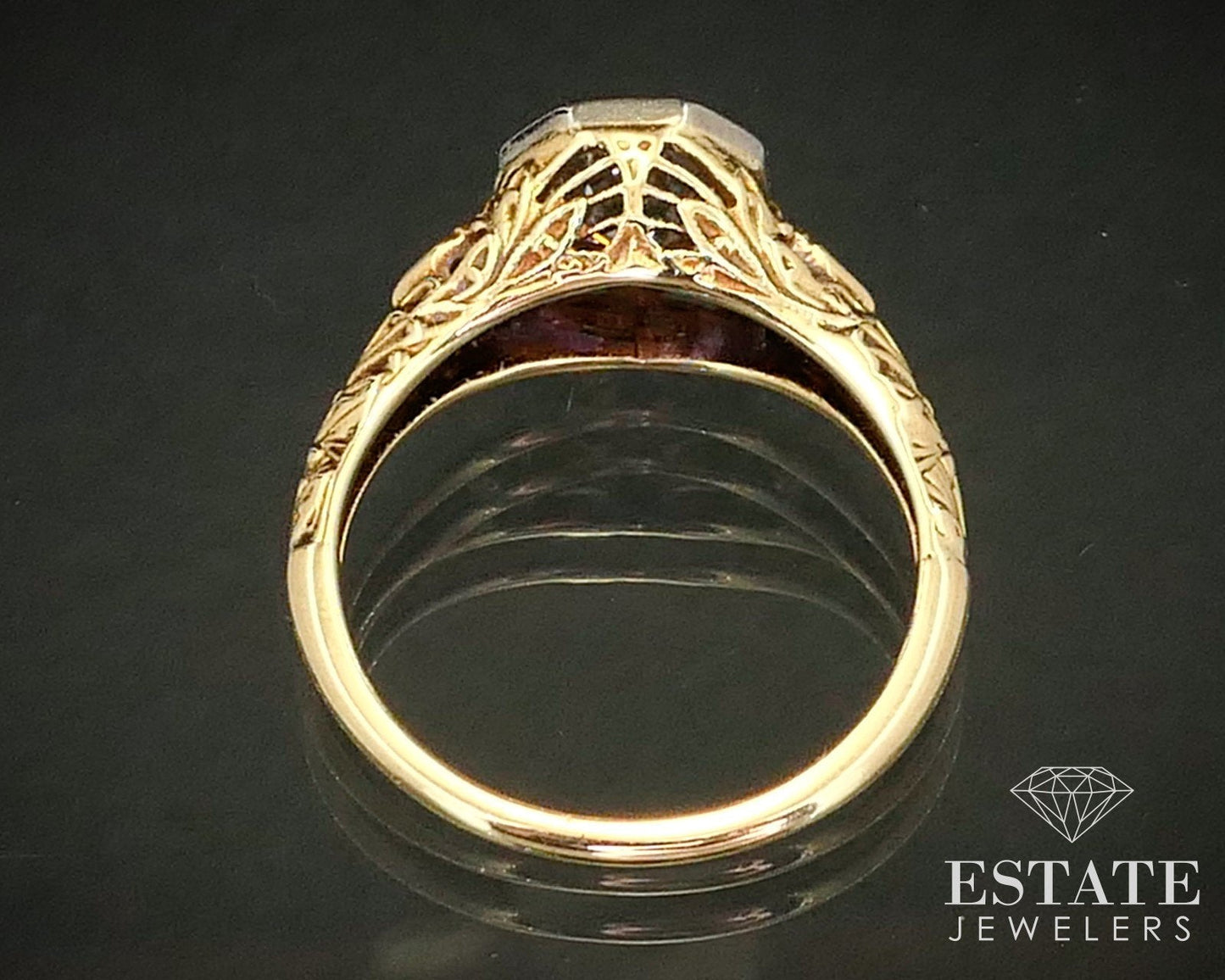 Jabel 18k Yellow Gold Round Natural 1.13ct Diamond Filigree Ring 3.9g i13677