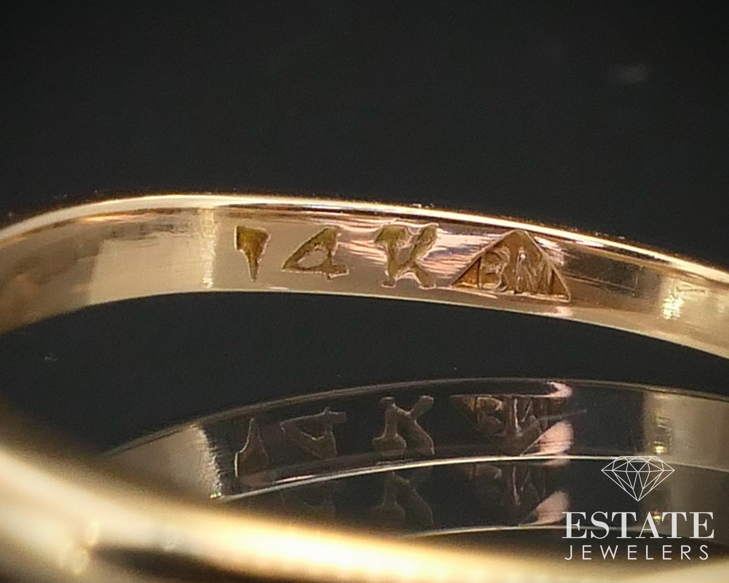 Antique 14k Yellow Gold Natural .39ct Diamond Solitaire Ring 1.7g i13780
