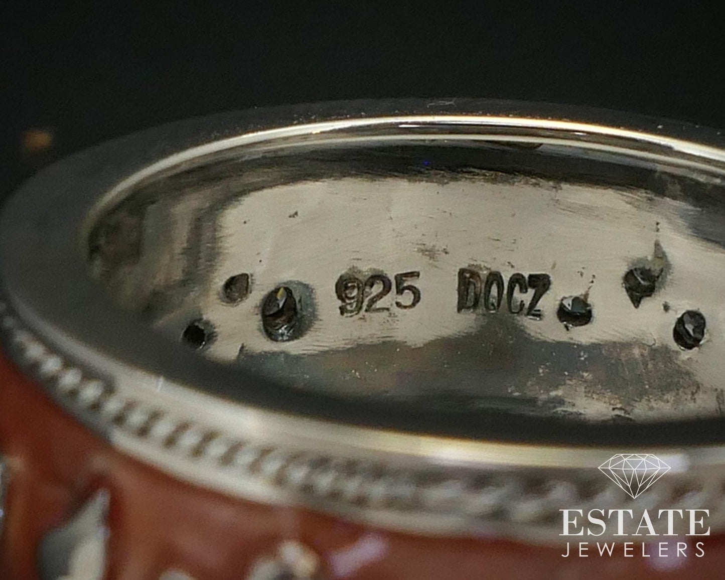 Sterling Silver 9mm Pink Enameled CZ Flower Ladies Band Ring 8g i14040