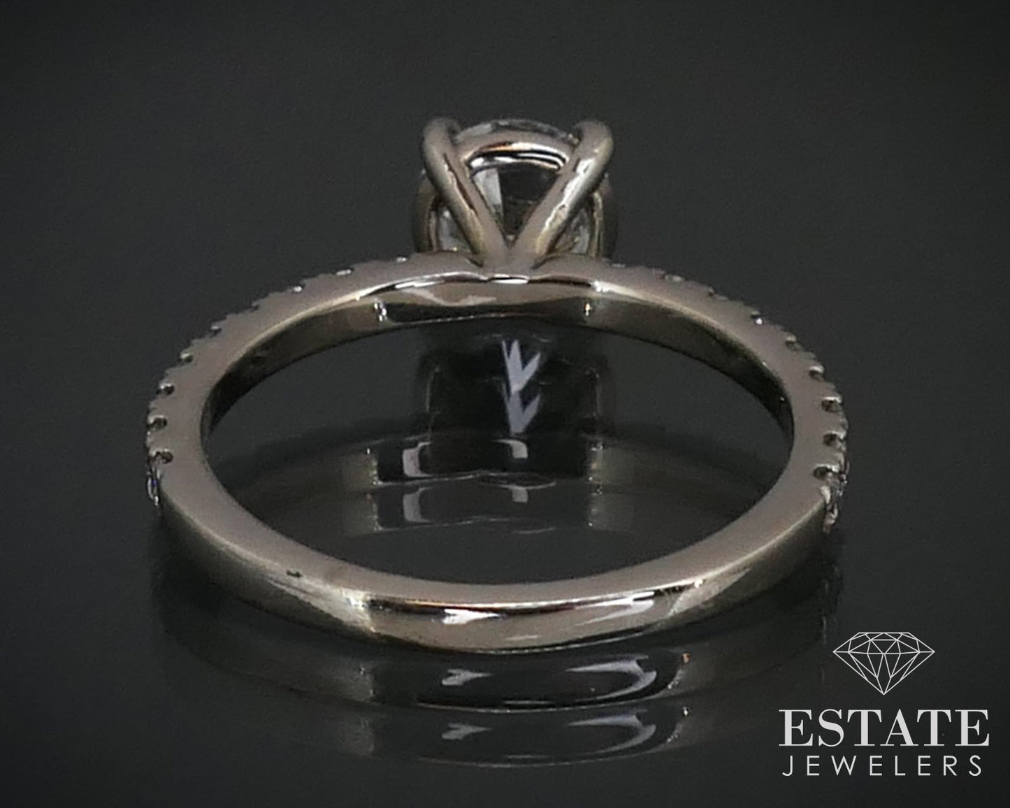 14k White Gold Round 1.33ctw Lab Created Diamond Engagement Ring 2.7g i6265