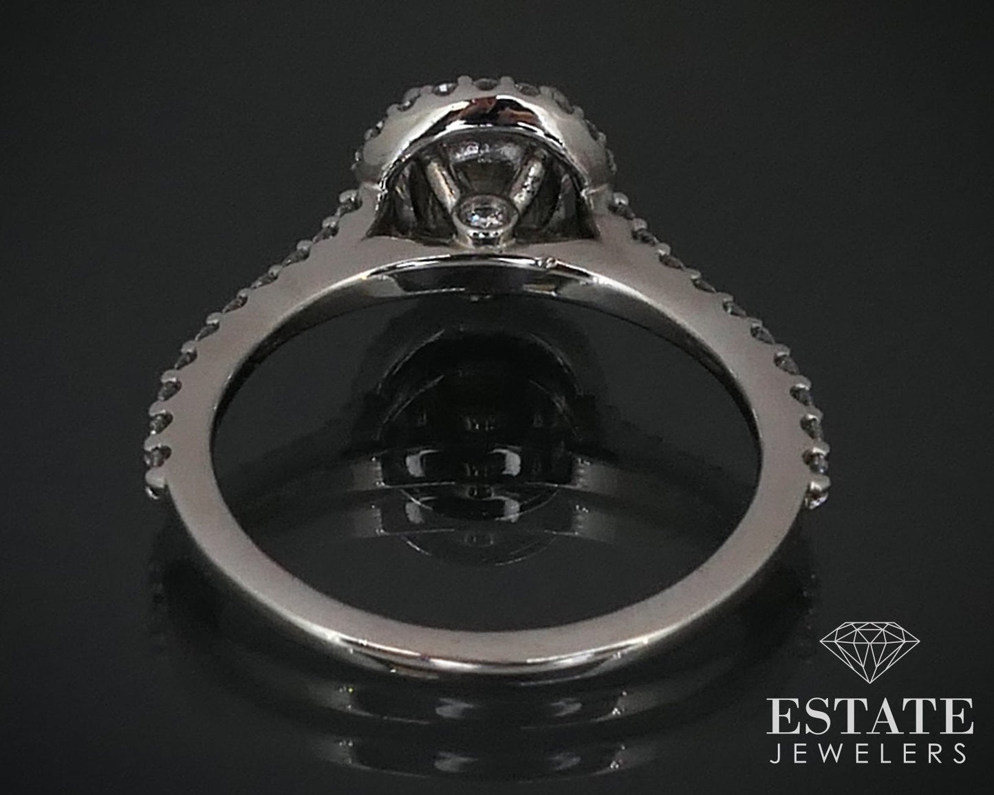 14k White Gold IGI 1.03ct Lab Created Diamond Halo Engagement Ring 3.2g i10435