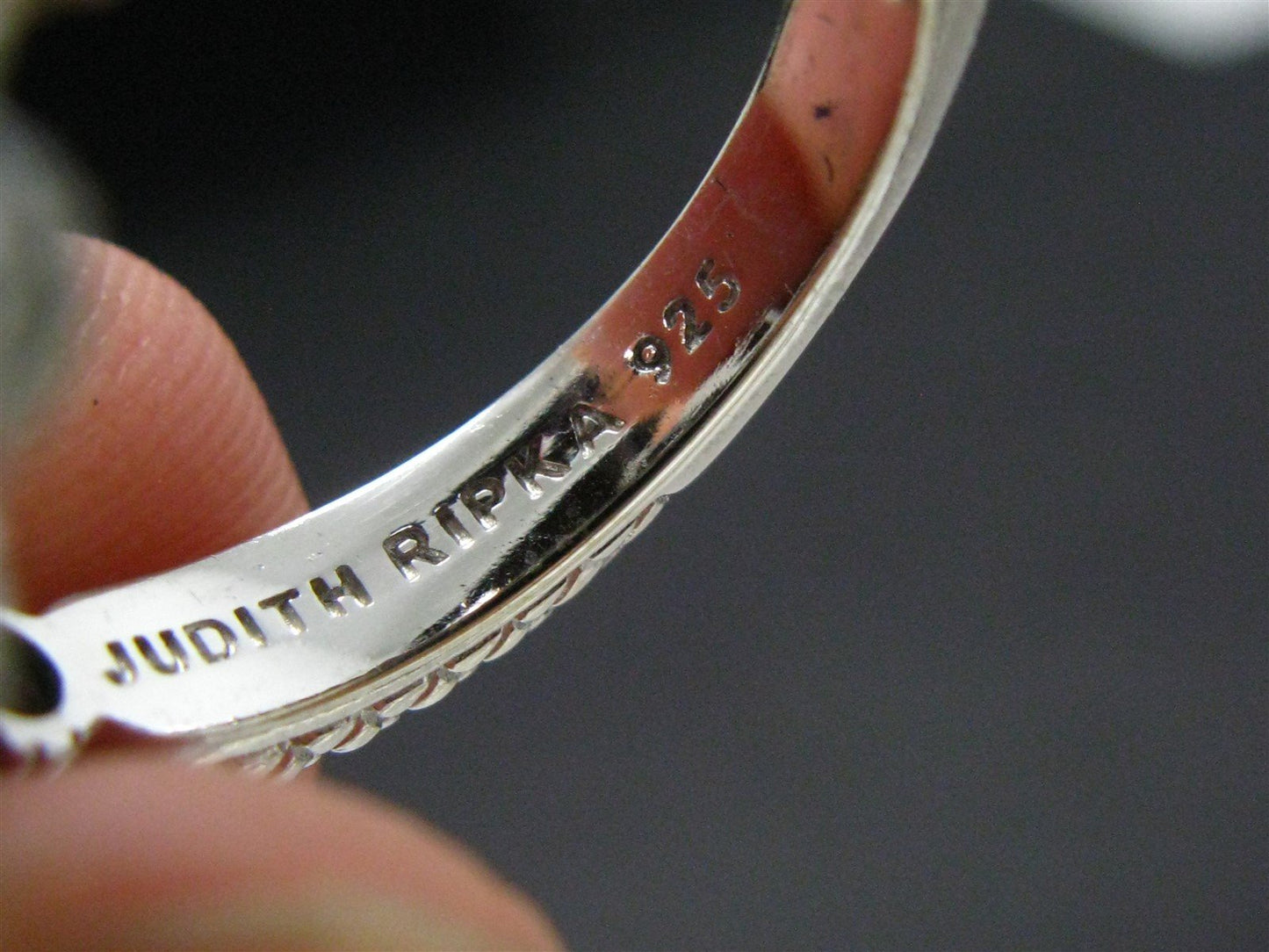 Sterling Silver CZ Flashy Judith Ripka Beaded Cable Cocktail Ring 8.5g i14134