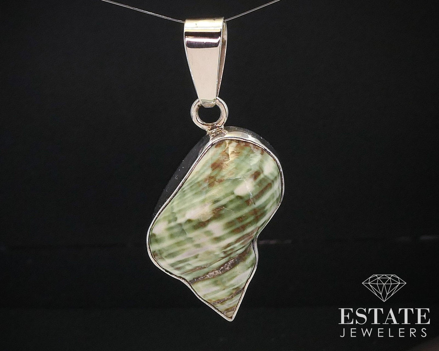 Vintage Sterling Dimensional Conch Shell Pendant 14.7g i14235