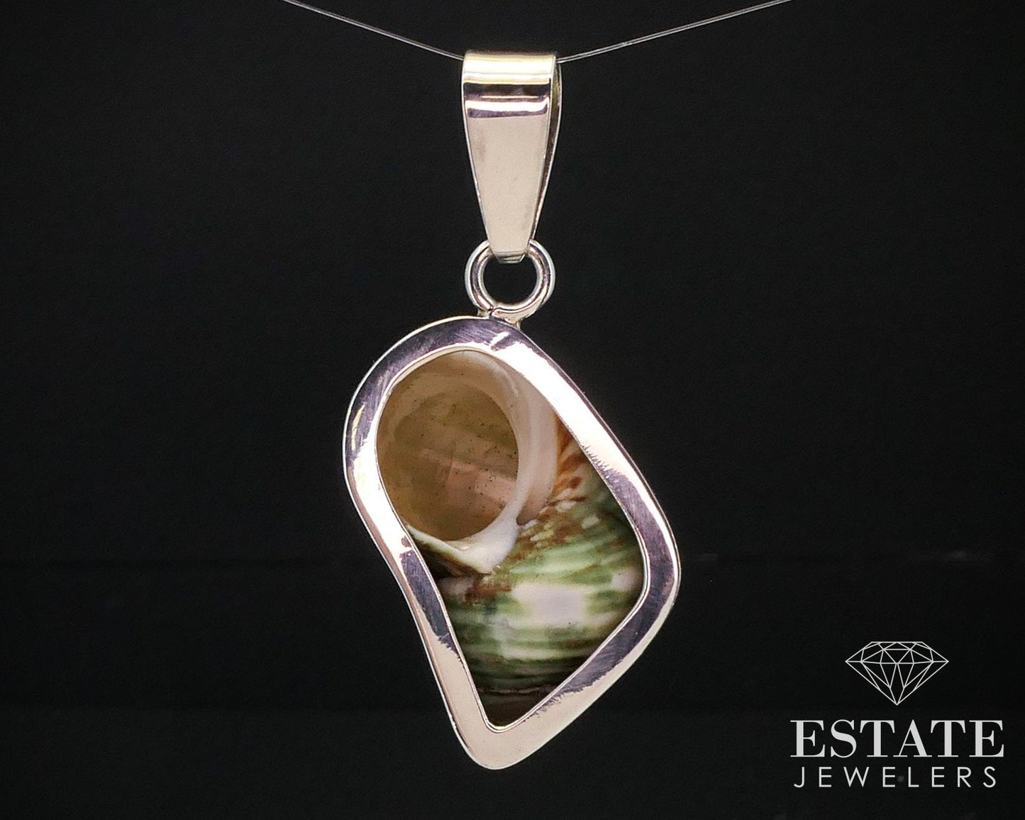 Vintage Sterling Dimensional Conch Shell Pendant 14.7g i14235