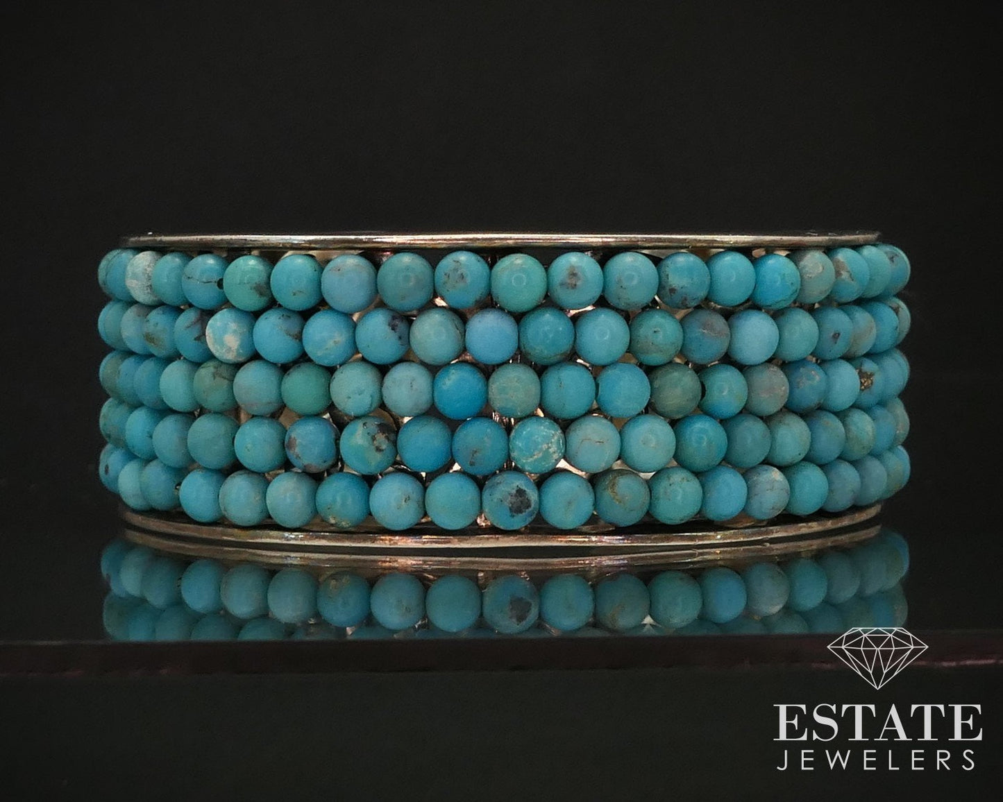 Sterling Natural Turquoise Whitney Kelly Southwestern Cuff Bracelet 64g i14650
