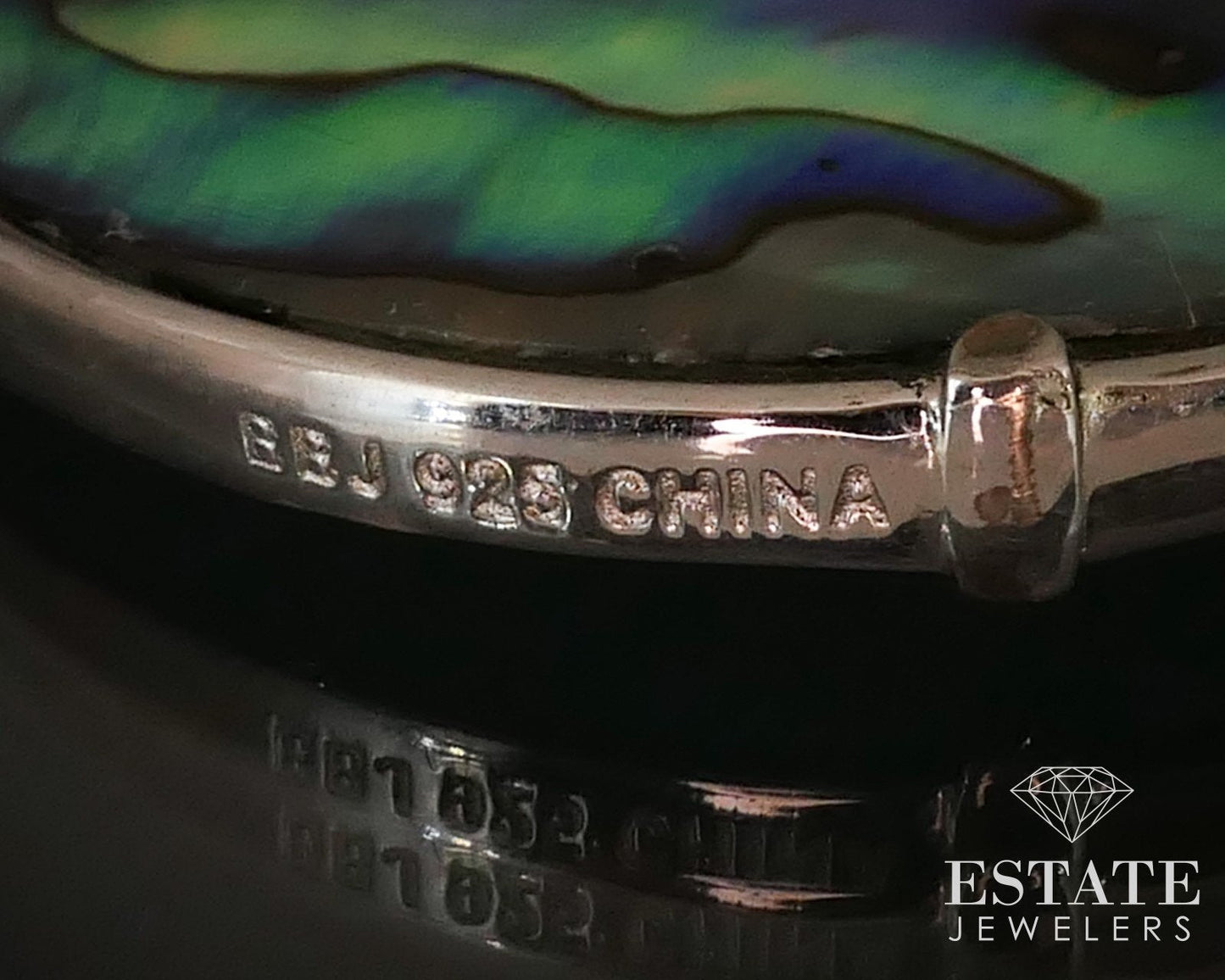 Sterling Silver BBJ Natural Turquoise & Abalone Disk Pendant 19.7g i14622