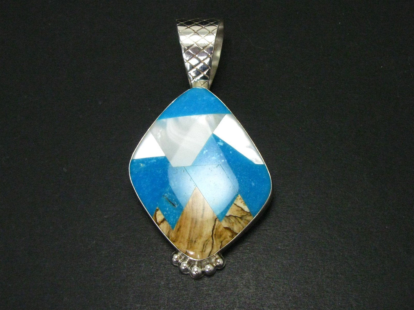 Sterling Jay King Mine Finds Natural Multi Gem Large Pendant 21.5g i14398