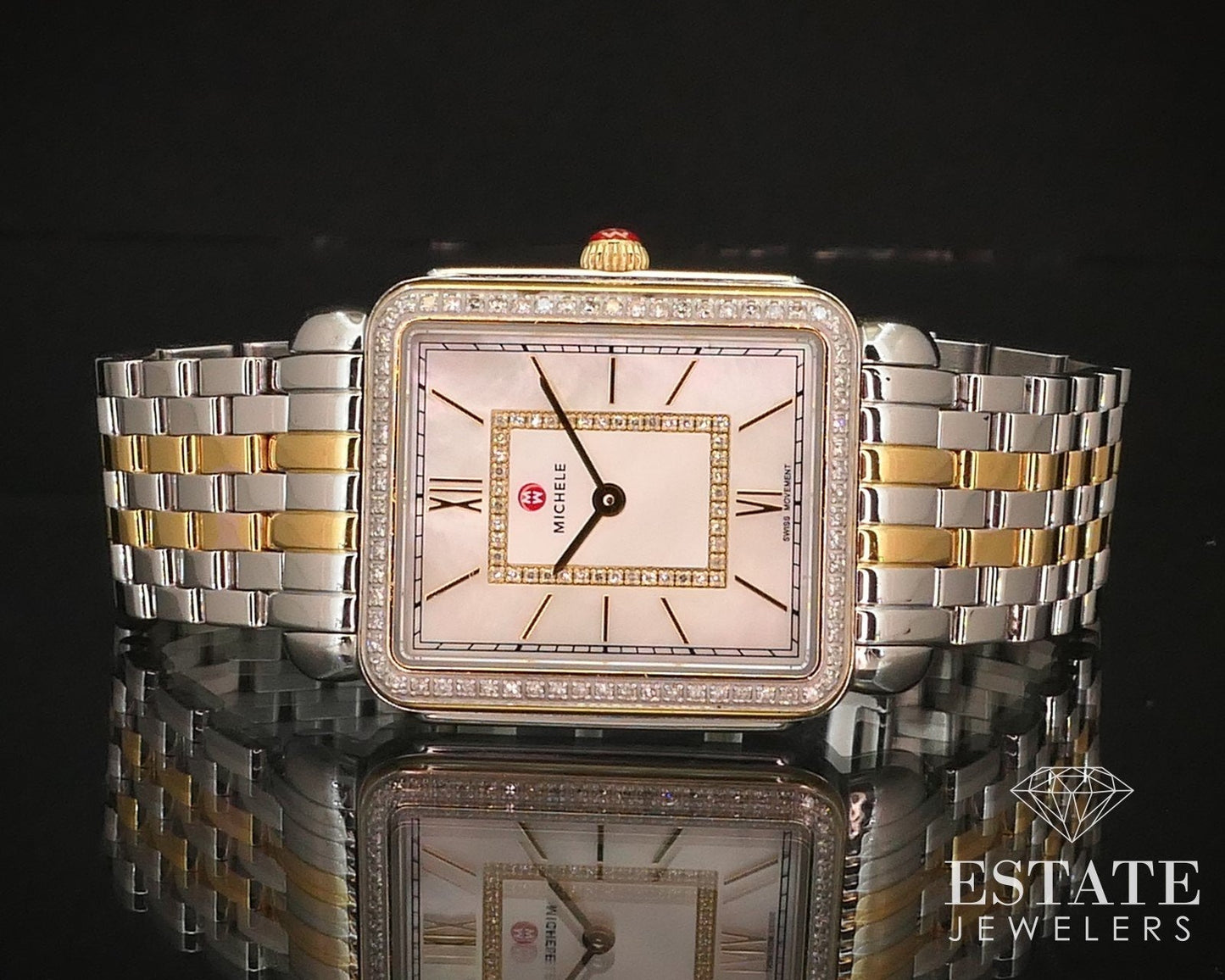 Michele Deco II Diamond Bezel MOP MW06X01C5963 Bracelet Ladies Watch i14673