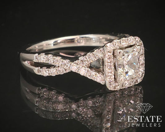 14k White Gold GSI LEO Radiant Natural 1.29ctw Diamond Engagement Ring 4g i14715