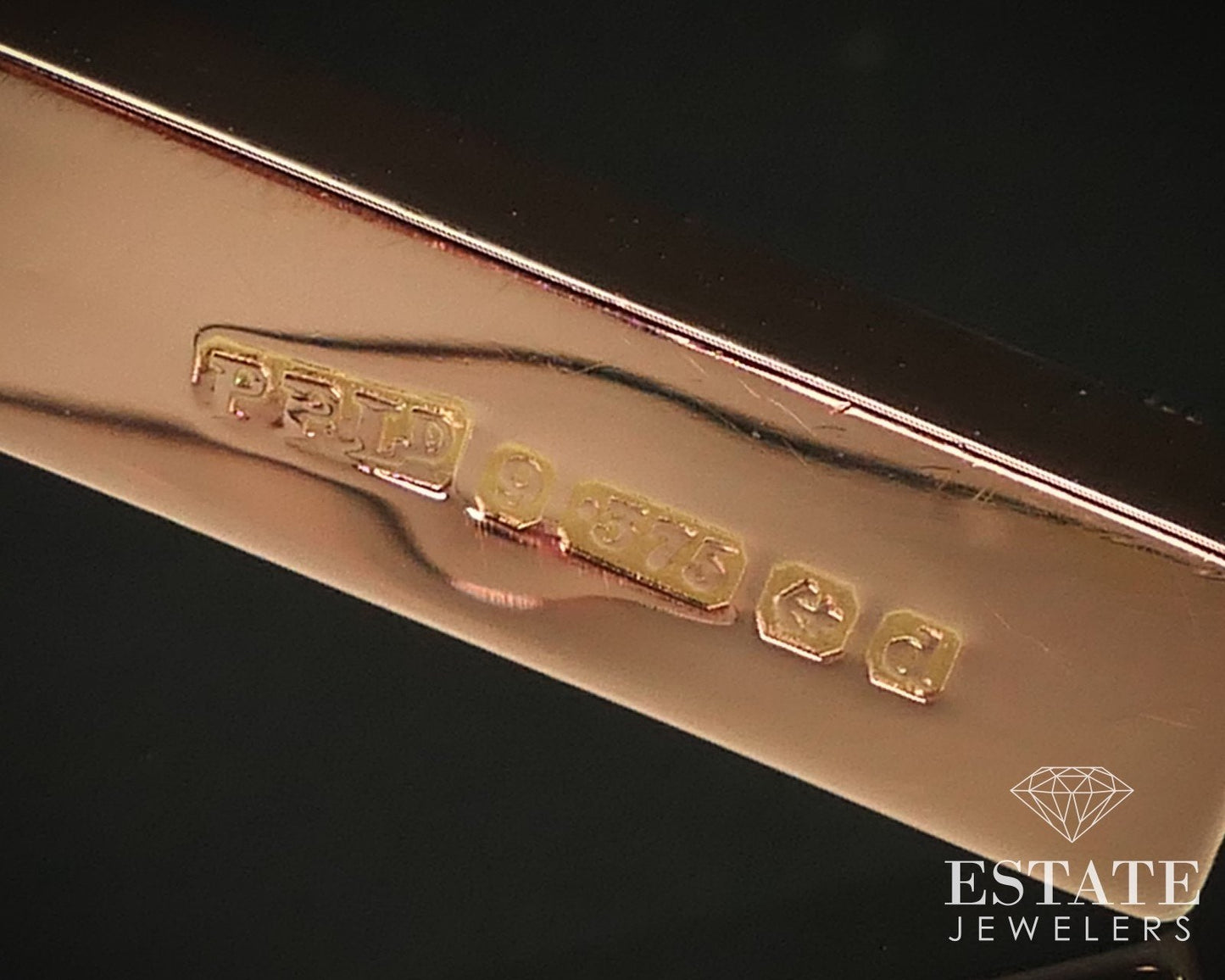 Antique Victorian 9k Rose Gold European Engraved Cross Pendant 2.9g i14718