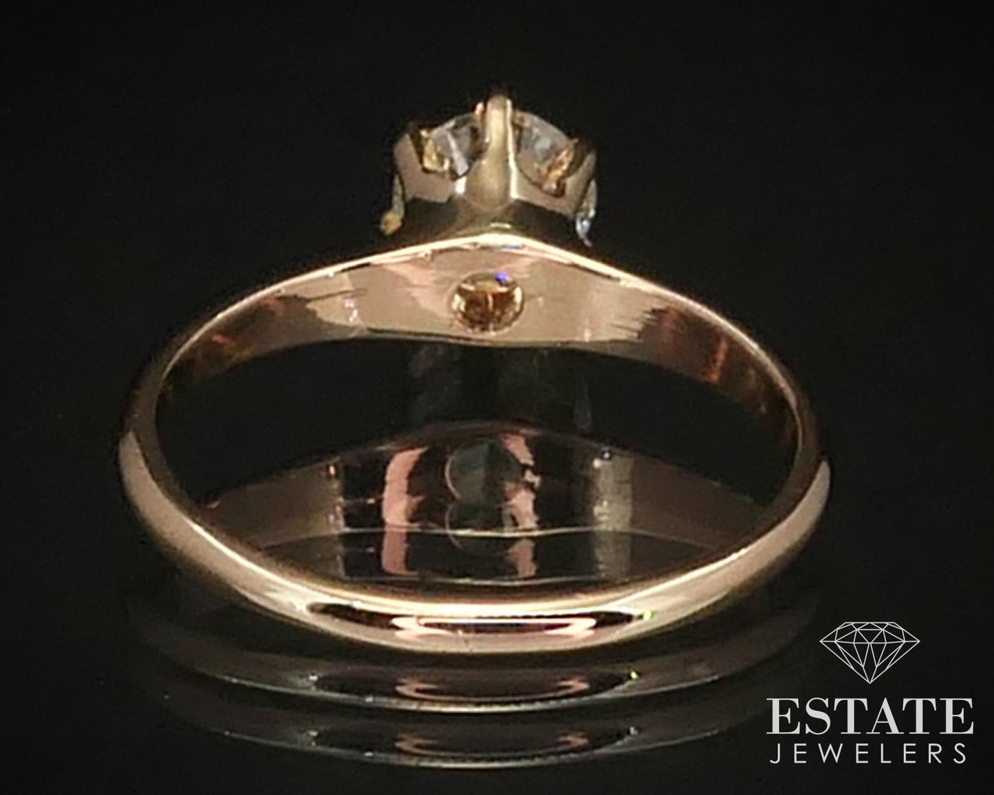 Antique 10k Yellow Gold European Cut .72ct Diamond Solitaire Ring 2.1g i10896