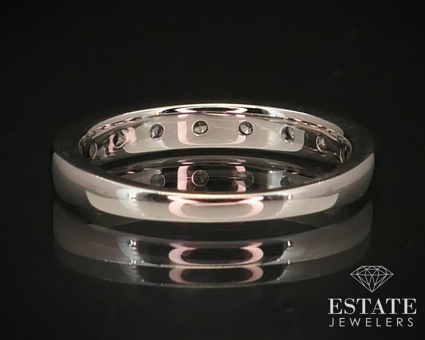 14k White Gold Natural .50ctw Diamond Ladies Wedding Band 2.5g i422