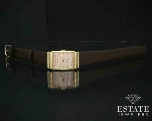 Vintage 18k Yellow Gold Hamilton Cal. 982 Stair Step Case Mens Watch i15145