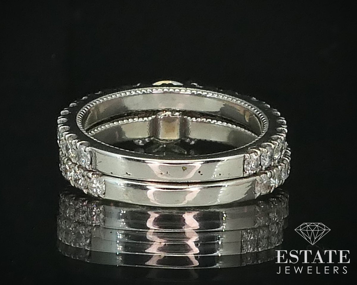 14k White Gold Round Natural 2.25ctw Diamond Ladies Wedding Set 5.1g i15146