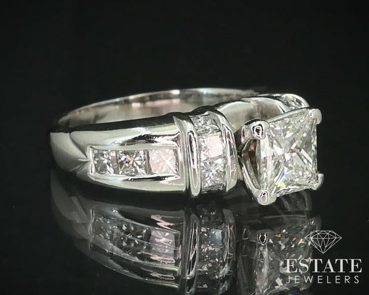 14k White Gold IGI Princess 1.06ct Natural Diamond Engagement Ring i15214