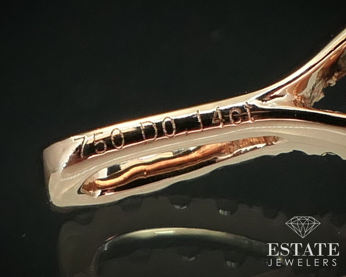 18k Rose Gold .52ctw Natural Pear Shaped Diamond Tear Drop Pendant 1g i15243
