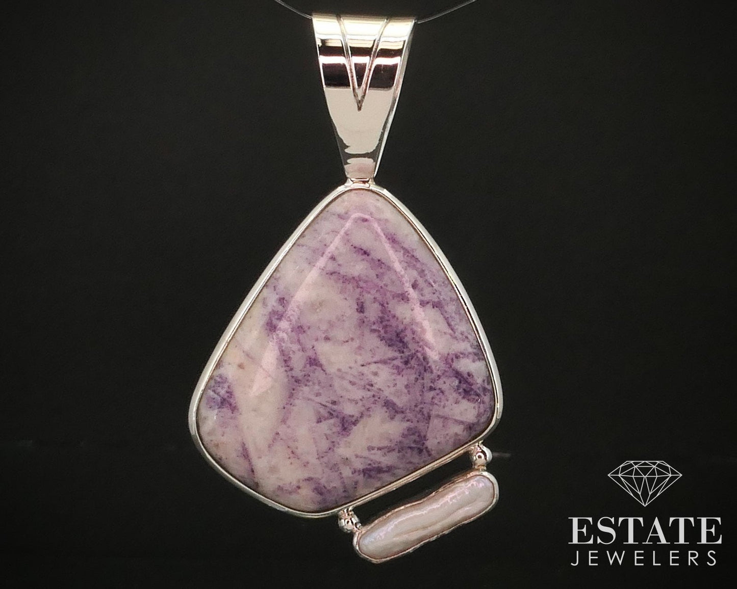 Estate Sterling Natural Charoite Jay King Mine Finds Pendant 32g i15282