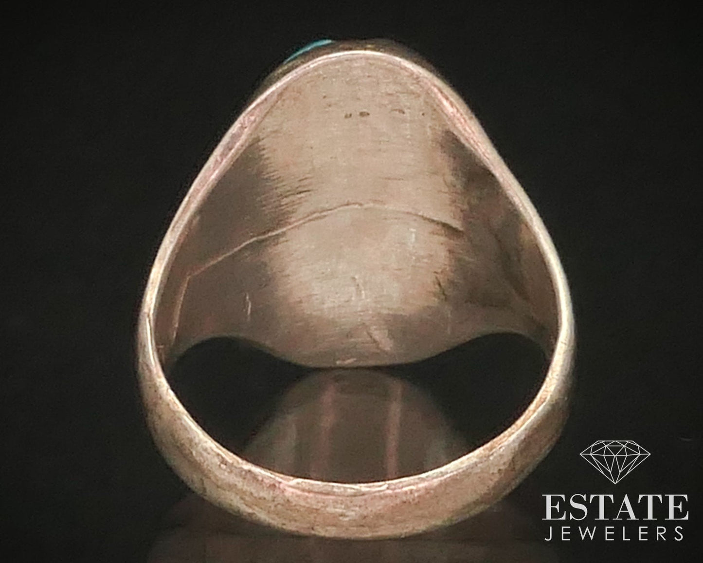 Vintage Sterling Silver Navajo Natural Turquoise & MOP Mens Ring 9g i15327