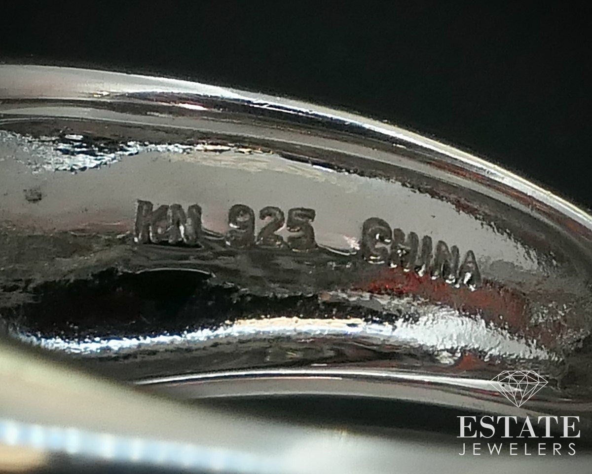 Sterling Silver 925 10mm Cabochon Natural Garnet Ladies Band Ring 5.3g i15431
