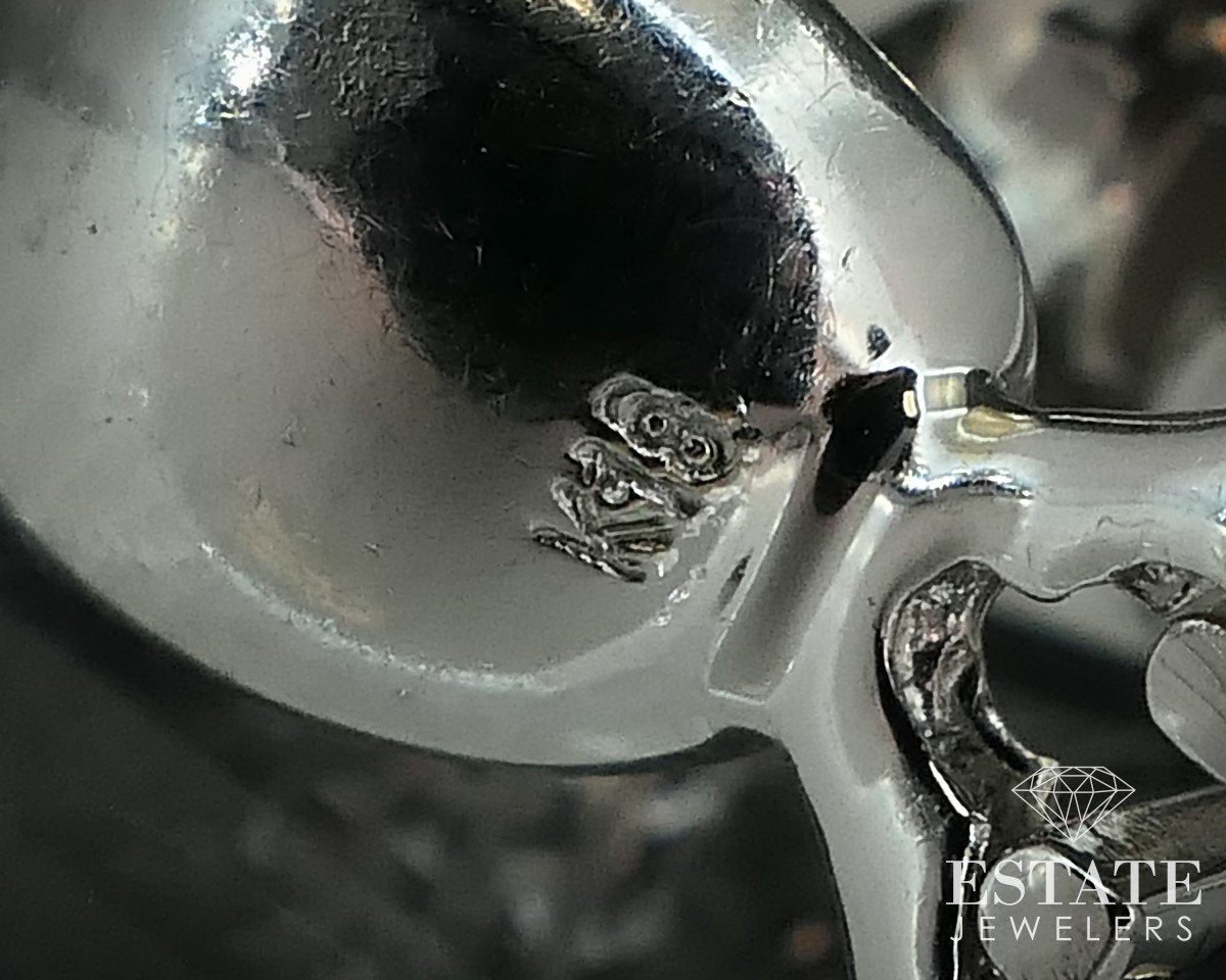 18k White Gold Natural 2.46ctw Diamond Omega Back Hoop Earrings 10.4g i15373