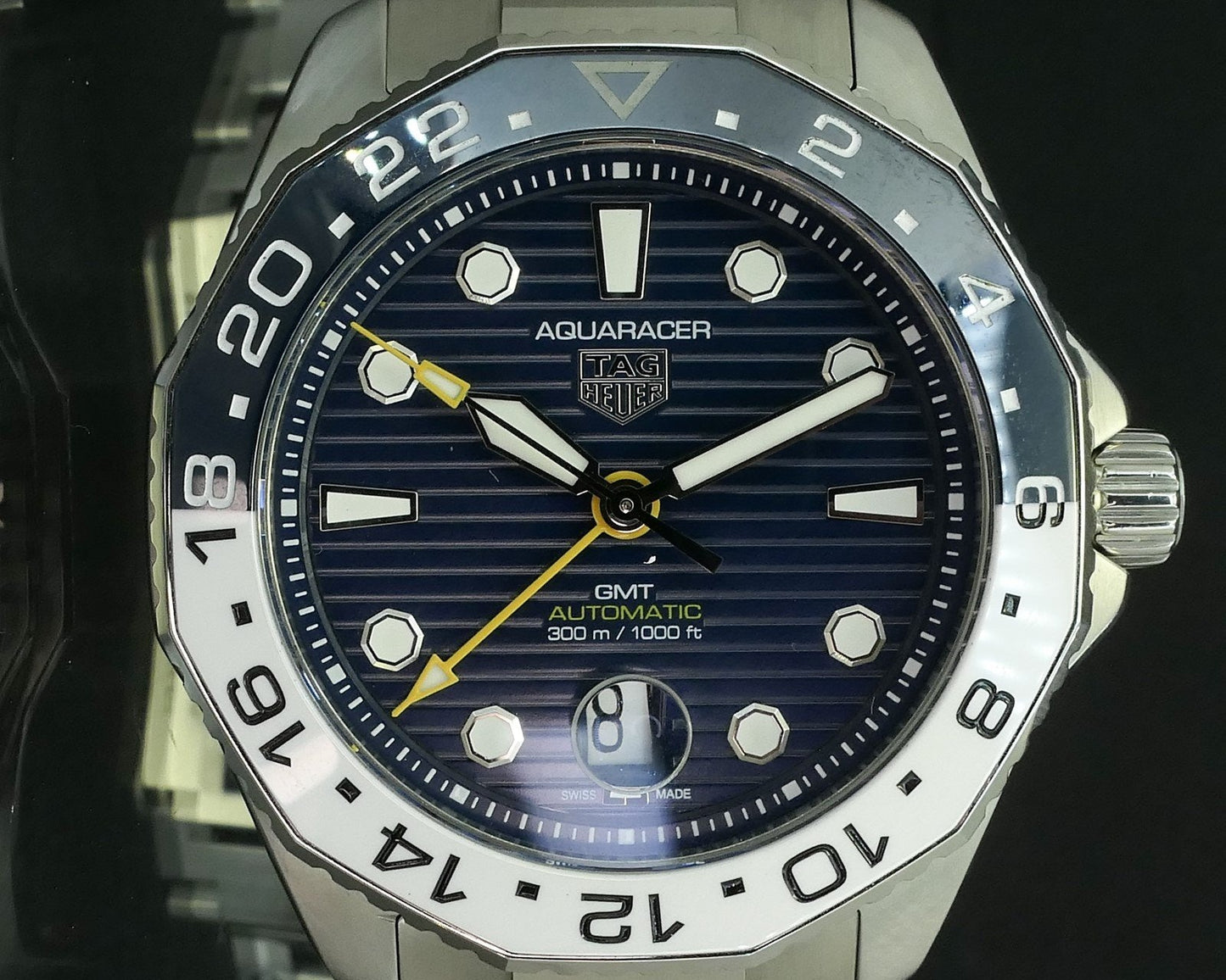 Tag Heuer Aquaracer GMT WBP2010. BA0632 Blue Dial Stainless Mens Watch i15348