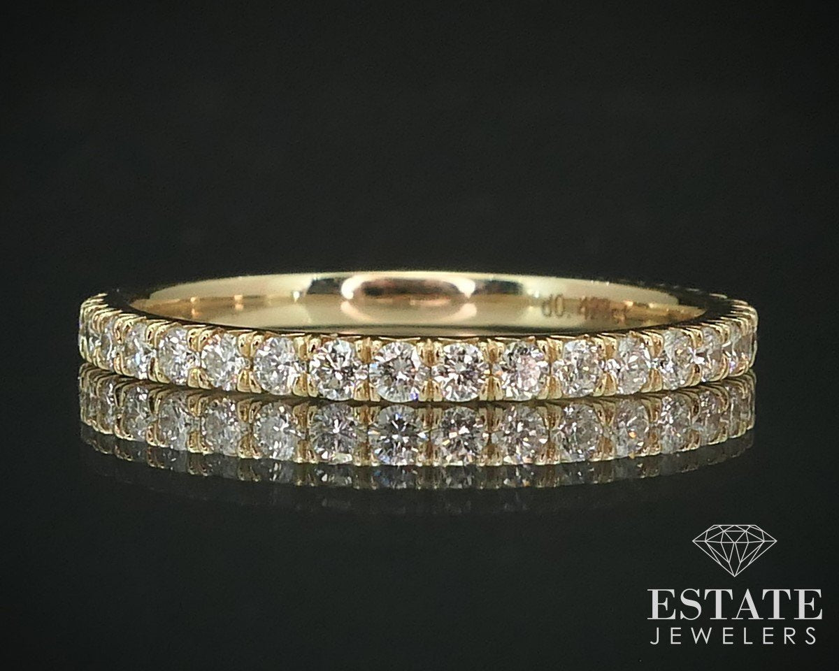 14k Yellow Gold Natural .42ctw Diamond Ladies Wedding Band Ring 1.4g i15508