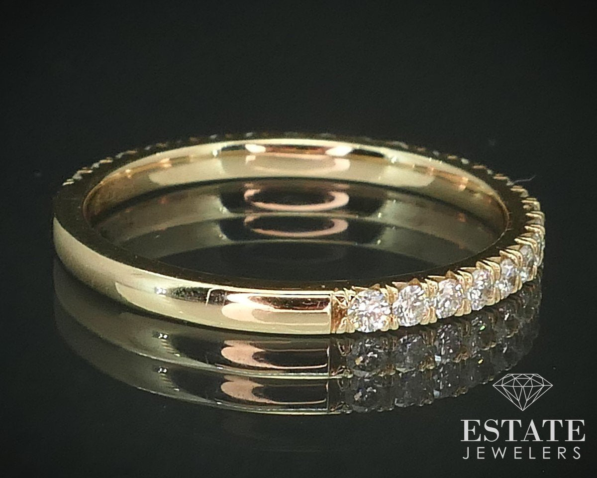 14k Yellow Gold Natural .42ctw Diamond Ladies Wedding Band Ring 1.4g i15508