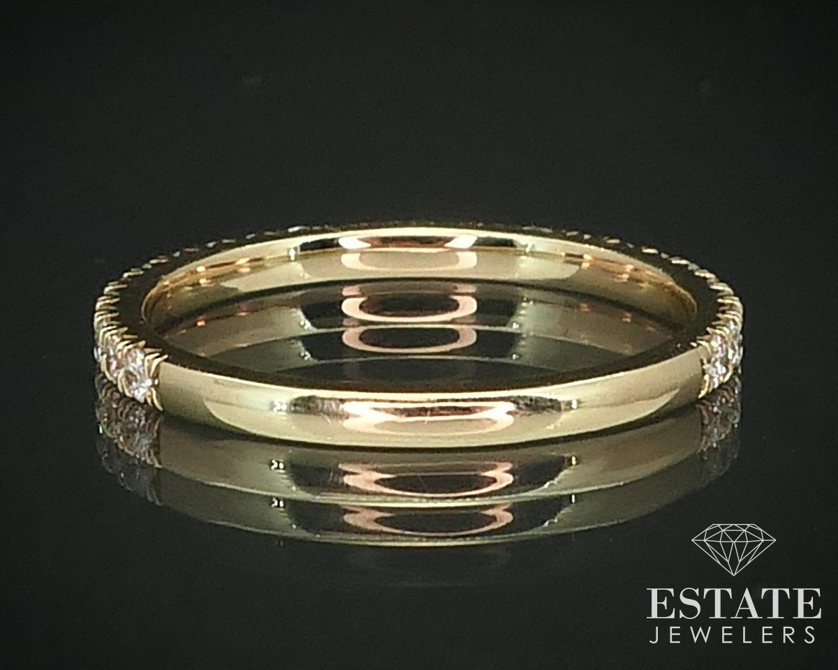 14k Yellow Gold Natural .42ctw Diamond Ladies Wedding Band Ring 1.4g i15508