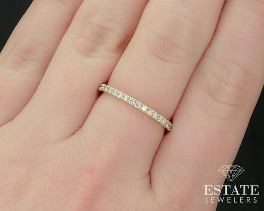 14k Yellow Gold Natural .42ctw Diamond Ladies Wedding Band Ring 1.4g i15508