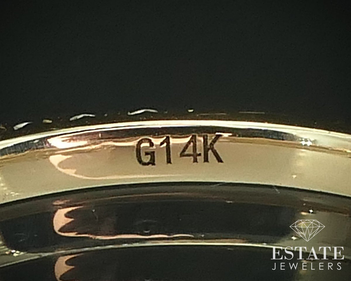 14k Yellow Gold Natural .42ctw Diamond Ladies Wedding Band Ring 1.4g i15508