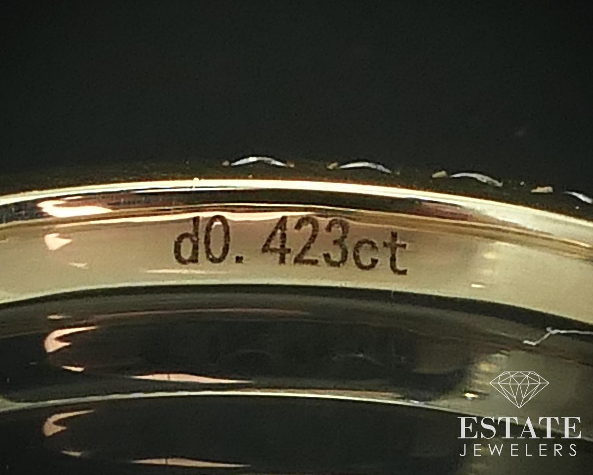 14k Yellow Gold Natural .42ctw Diamond Ladies Wedding Band Ring 1.4g i15508