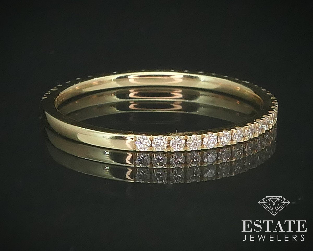14k Yellow Gold Natural .25ctw Diamond Ladies Wedding Band Ring 0.8g i15510