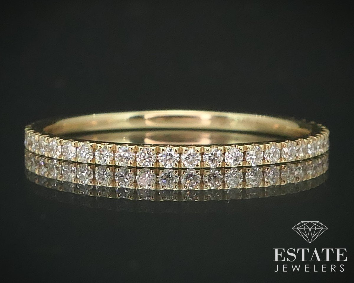 14k Yellow Gold Natural .25ctw Diamond Ladies Wedding Band Ring 0.8g i15491
