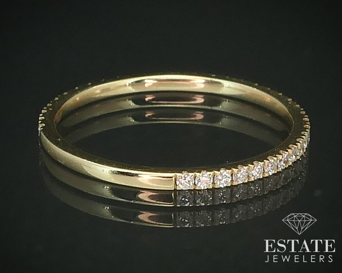 14k Yellow Gold Natural .25ctw Diamond Ladies Wedding Band Ring 0.8g i15491