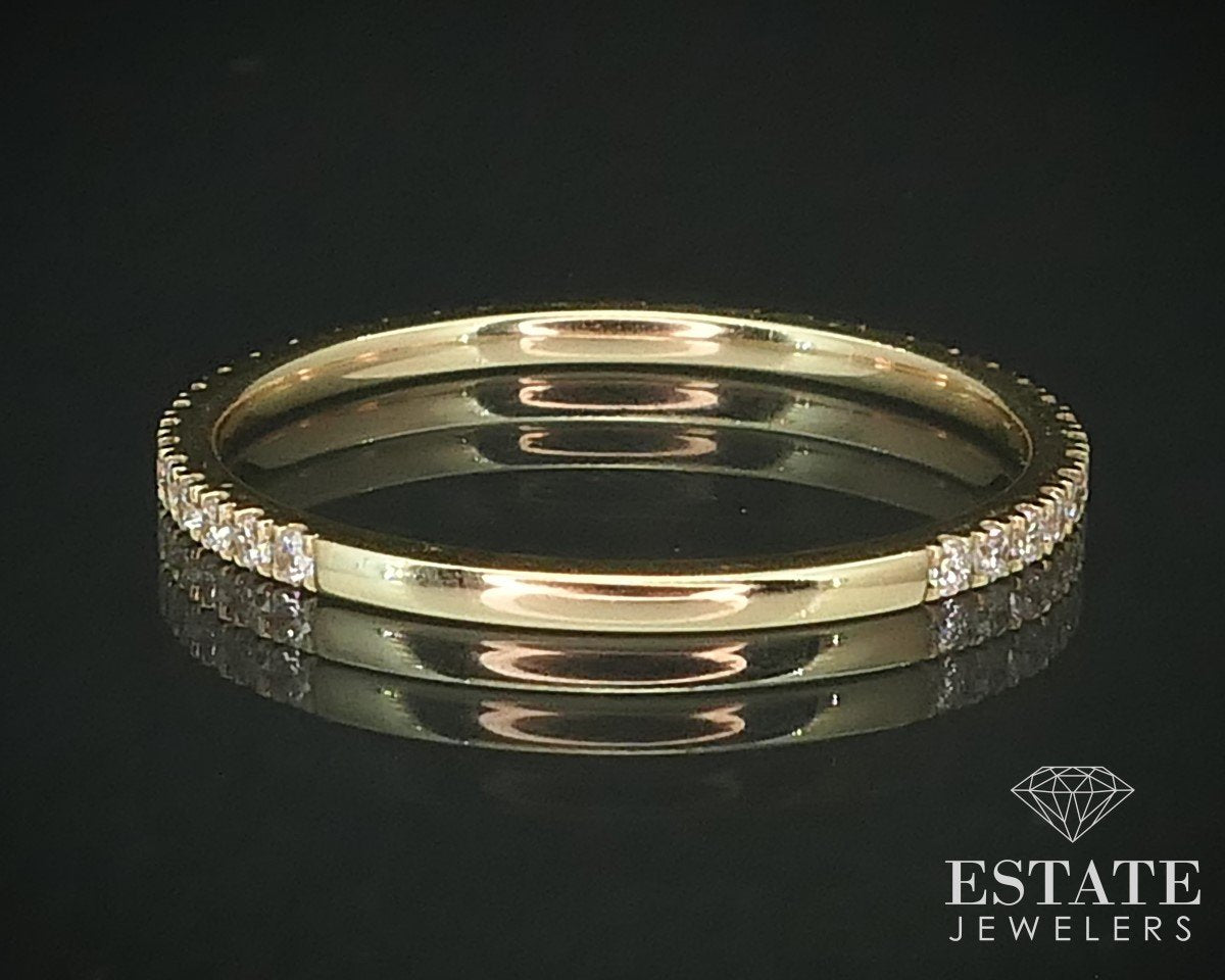 14k Yellow Gold Natural .25ctw Diamond Ladies Wedding Band Ring 0.8g i15491