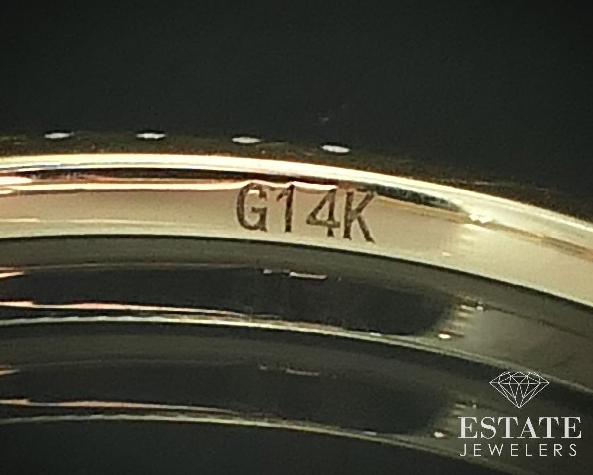 14k Yellow Gold Natural .25ctw Diamond Ladies Wedding Band Ring 0.8g i15491