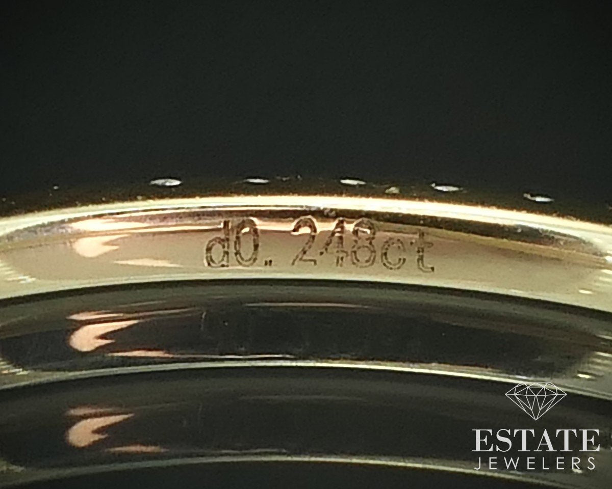 14k Yellow Gold Natural .25ctw Diamond Ladies Wedding Band Ring 0.8g i15491