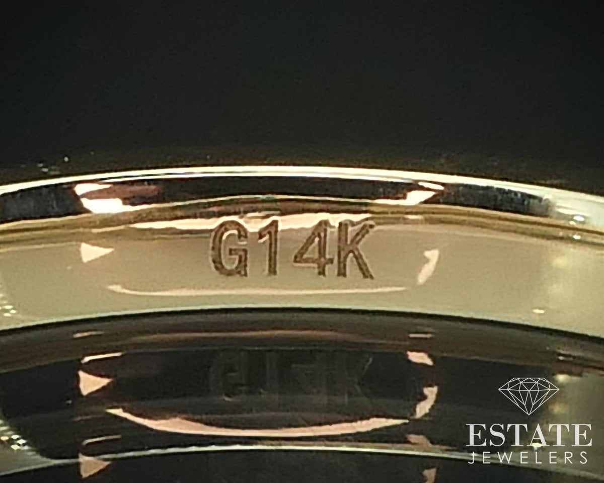 14k Yellow Gold Natural .46ctw Diamond Ladies Wedding Band Ring 2.2g i15512